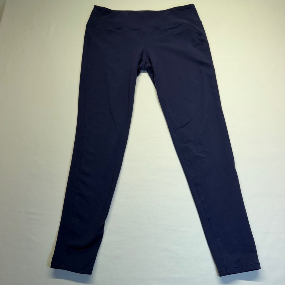Athleta Leggings Large Navy Blue Supplex Lycra Womens Yoga Workout Pants 919052
